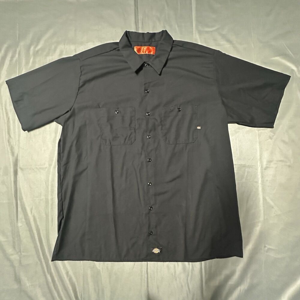 Dickies Shirt Mens 2XL Rusty Nuts Short Sleeve Button Collar Pockets Workwear